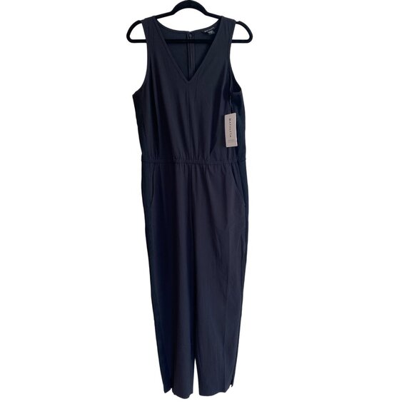 NWT ATHLETA Brooklyn Jumpsuit Black Women's 12 Pockets Comfort Stretch MSRP$129 - Picture 2 of 16